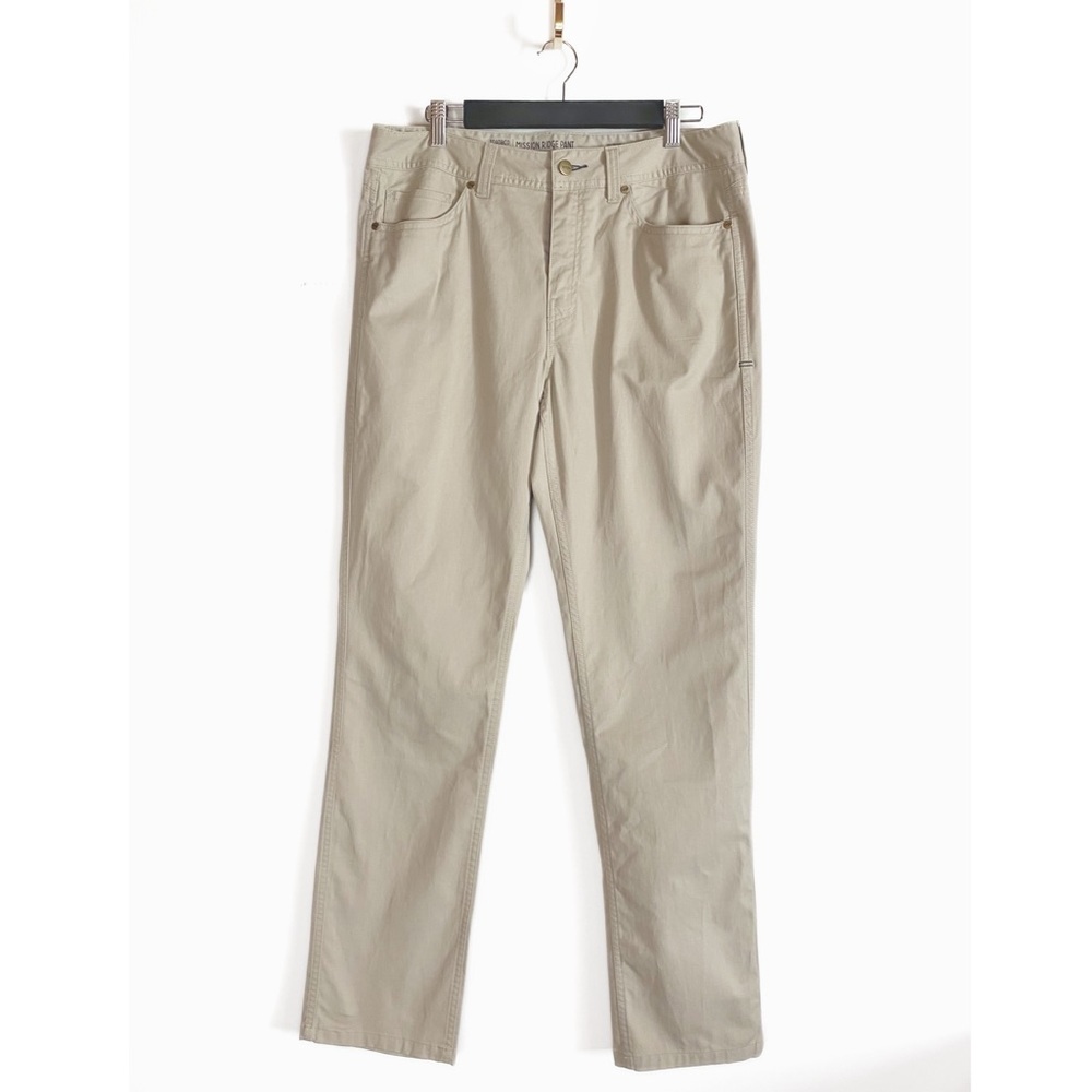 Toad&Co Mens Mission Ridge Organic Cotton blend Lean Fit Pants Khaki Tan 32 x 32